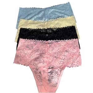 4 Pack Lot Womens Sexy French Lace Panties Lingeries Underwear High Waist Sz 2XL